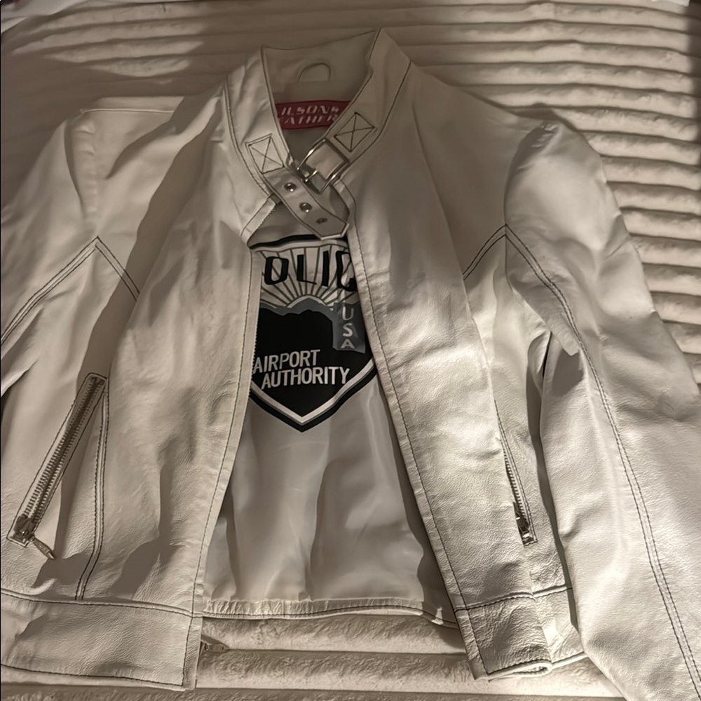 Women's White Leather Jacket